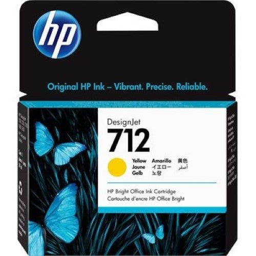 HP 712 29-ml Yellow DesignJet Ink Cartridge (3ED69A)