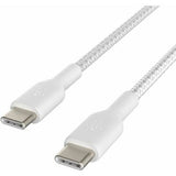Belkin 15cm USB-C TO USB-C BOOSTCHARGE CABLE, BRAIDED, WHITE (CAB004BT0MWH)