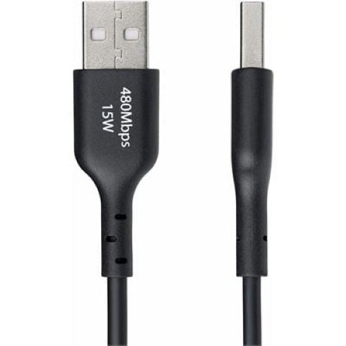 1m USB-A to USB-C Charging Cable Black