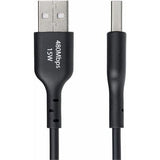 1m USB-A to USB-C Charging Cable Black