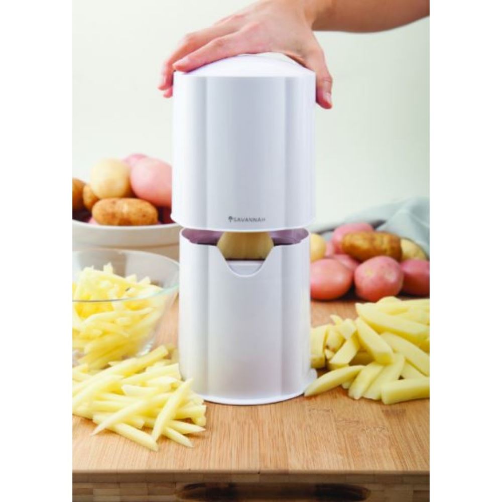 Savannah Duo Chipper for homemade chips; features stainless steel blades for shoestring or chunky cuts, easy to clean.