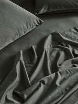 King Single - 500T Bamboo Cotton Blend Fitted Sheet by Savona - Steel Grey
