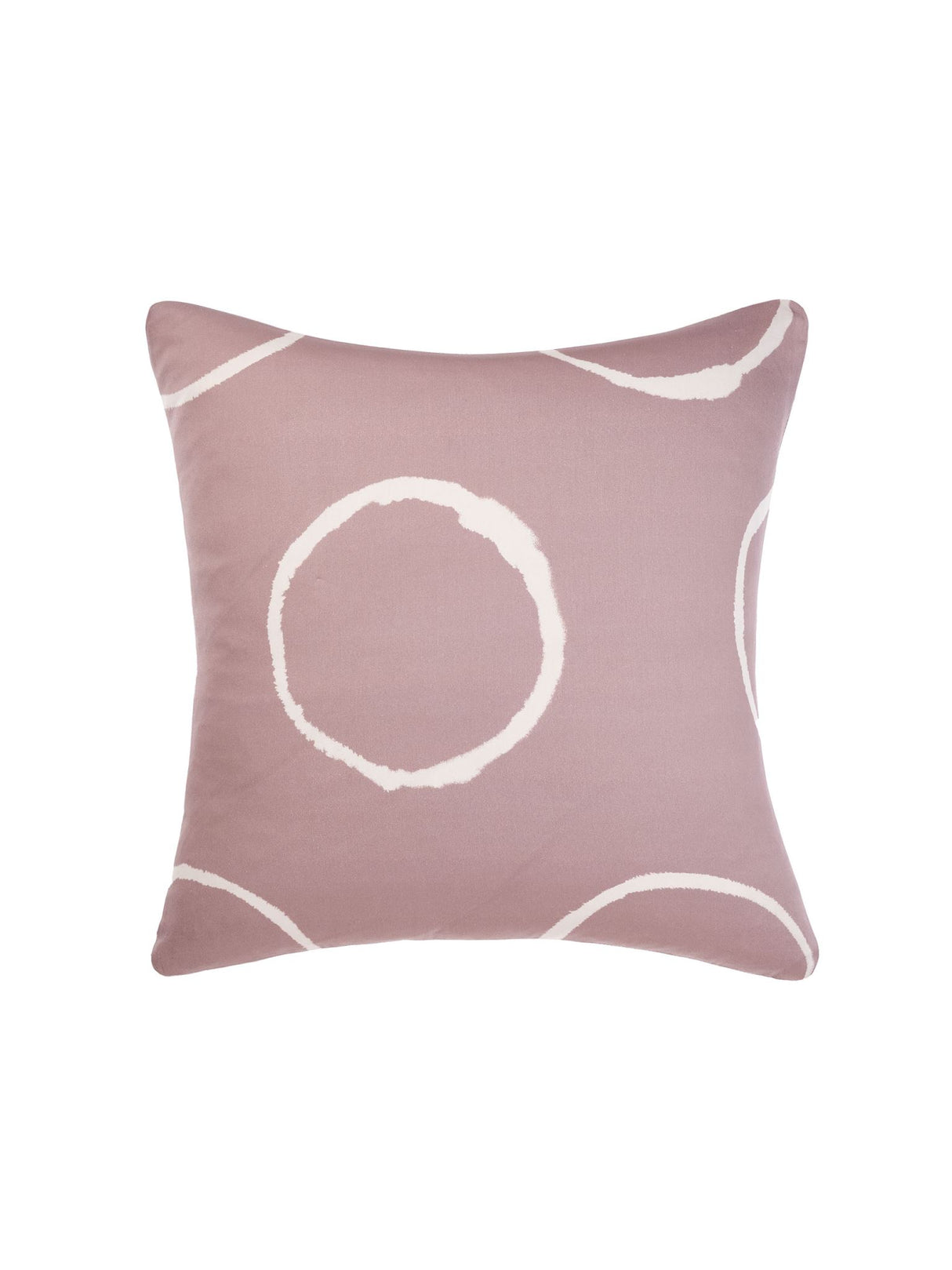 Keegan European Pillowcase in soft neutrals and dusky pink with circular tie-dyed design on 100% cotton sateen.