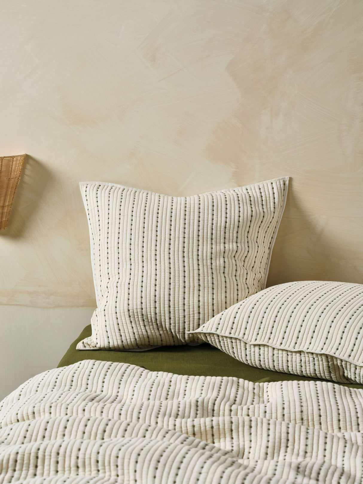 Millbrooke European Pillowcase by Savona - Olive - European Pillowcase