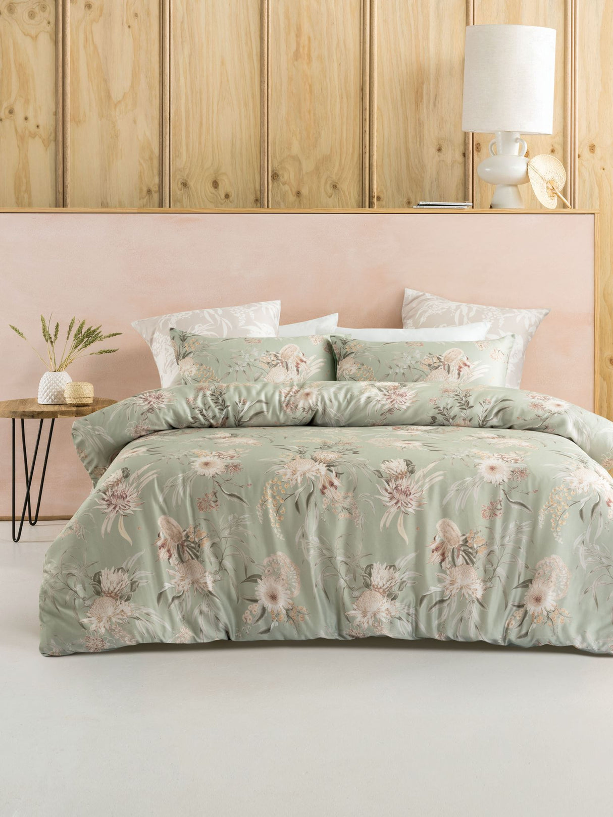 Nella Duvet Cover Set by Savona - King - Sage