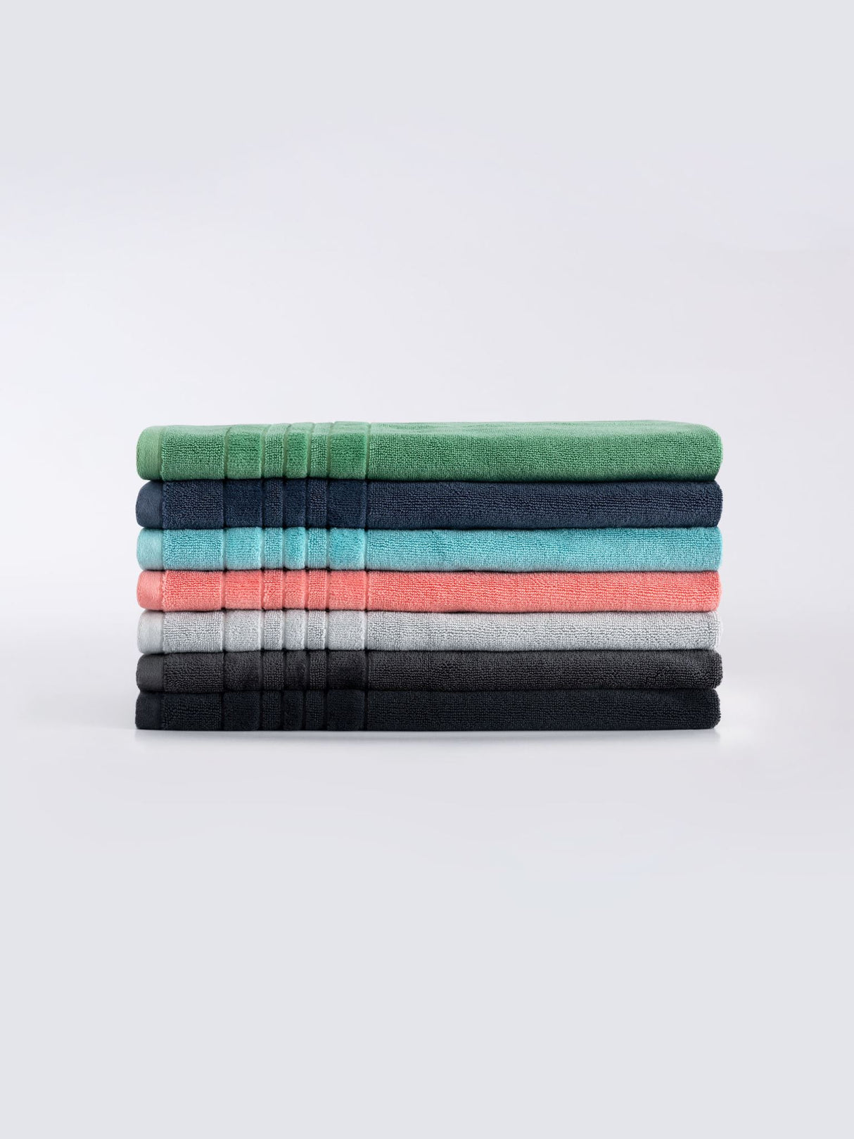 Selene Bath Mat in Carbon, 900 GSM cotton, features plush velour stripes; soft, absorbent, and stylish for modern bathrooms.