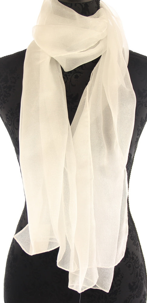 Scarf - Polyester Organza - White