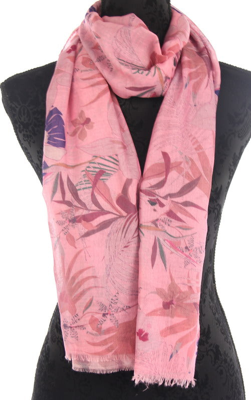 Scarf - Banana Leaf  - Coral