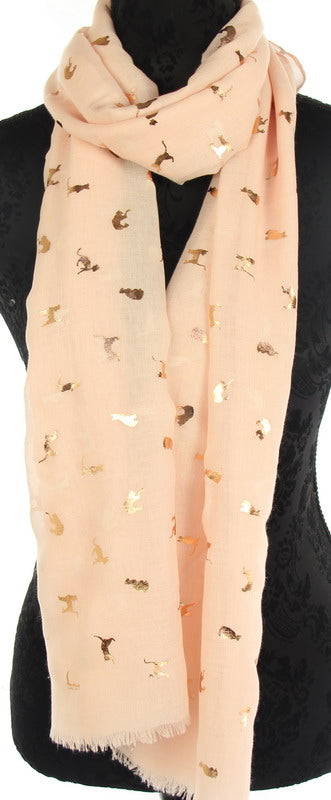 Scarf - Cat Rose Gold Foil  - Pink