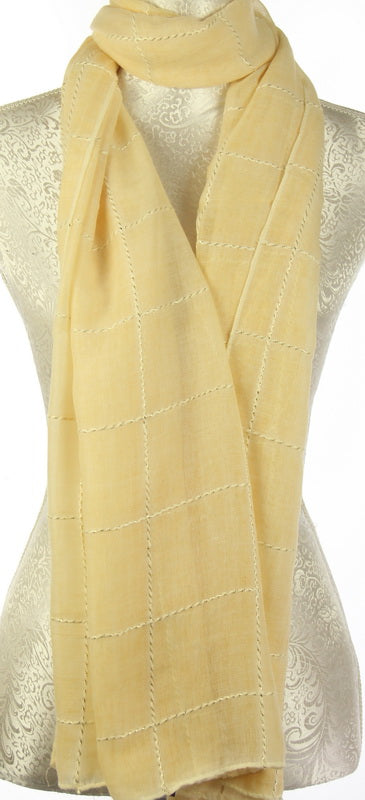 Scarf - Rope Grid  - Yellow
