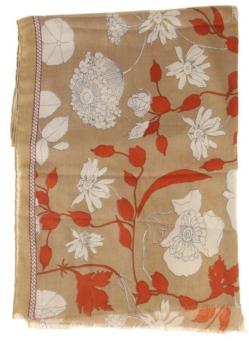 Scarf - Floral Print Scarf TAUPE - Set of 2