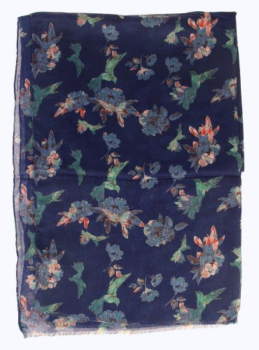 Scarf - Hummingbirds COBALT - Set of 2