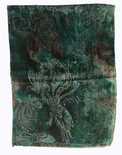 Scarf - Paisley Reversable GREEN - Set of 2