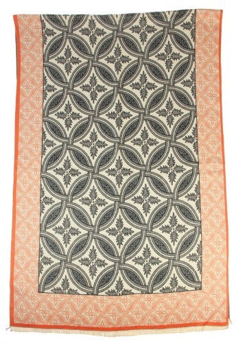 Scarf - Geometric Reversable Scarf ORANGE-BLACK
