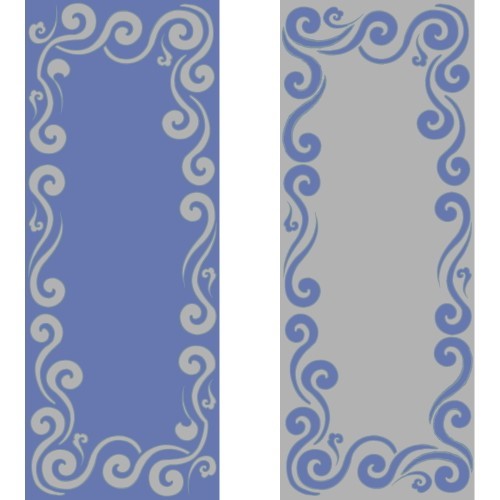 Scarf - Reversable Scarf With Curls DENIM