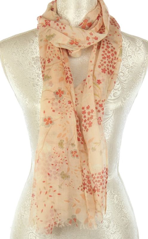 Scarf - Grey on Peach Floral (Set of 2)