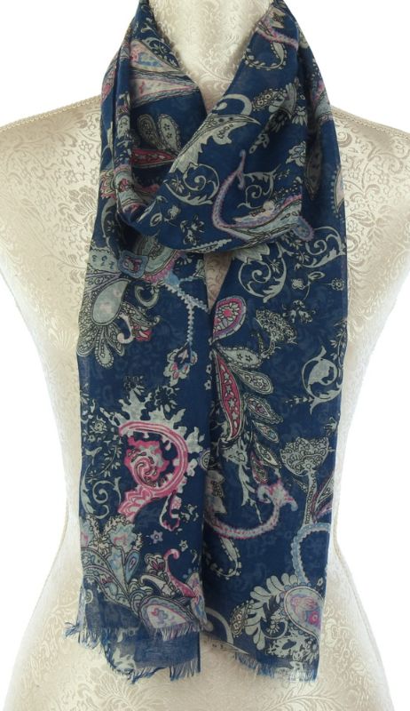 Scarf - Grey on Cobalt Italian Curls (Set of 2)