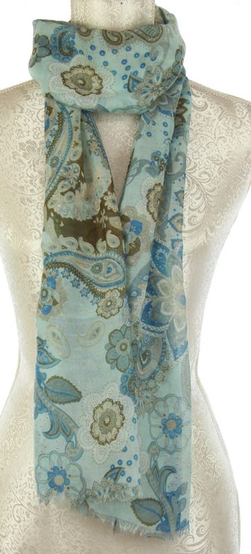 Scarf - Soft Blues Paisley (Set of 2)