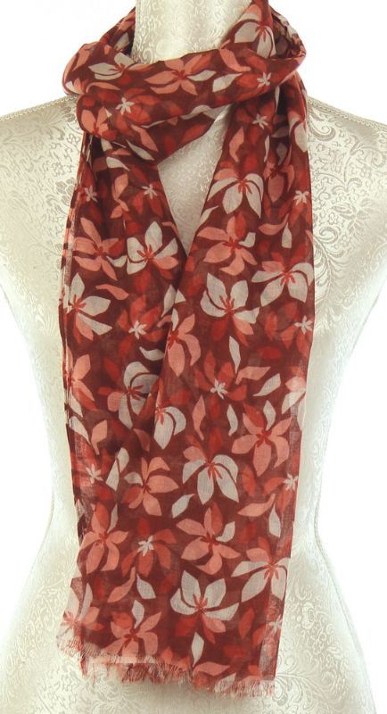 Scarf - Fine Flowers Red (Set of 2)