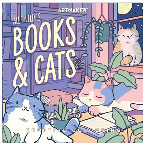 Art Maker Creative Colouring All I Need Is Books & Cats