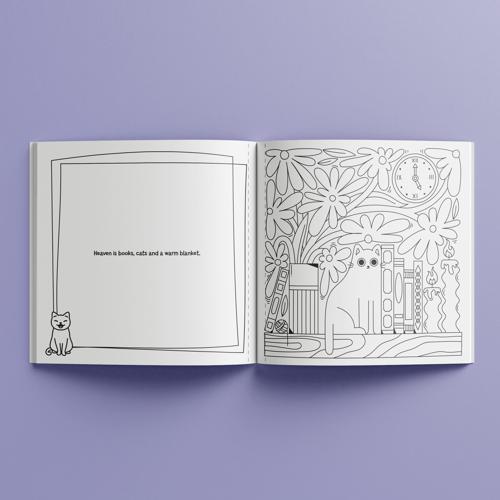Art Maker Creative Colouring All I Need Is Books & Cats