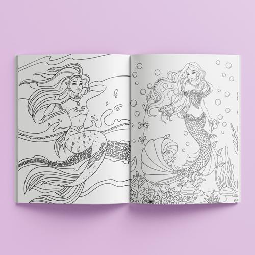 Sticker Colouring Mermaid Tales - Kaleidoscope