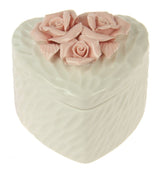 Trinket Box - Rose on Heart White (2 Units)