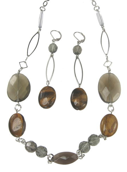 Earring & Necklace Set Tiger Eye Set