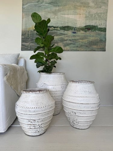 Lombok Pot - Mia Antique Whitewash Small (38 x 40cm)