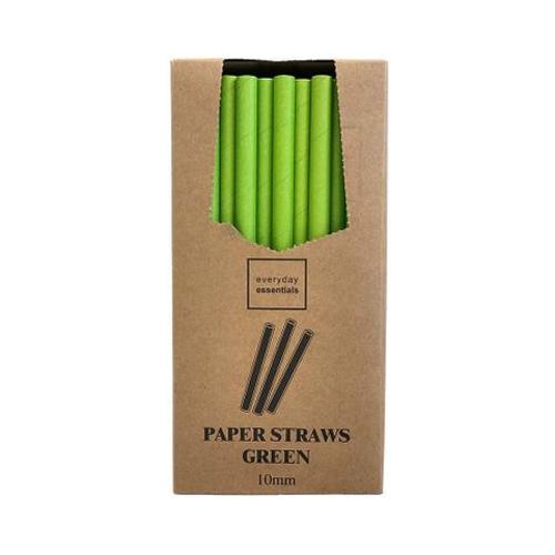Paper Straws 10 X 197mm - Green Ctn5000