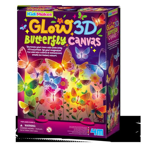 Glow 3D Butterfly Canvas