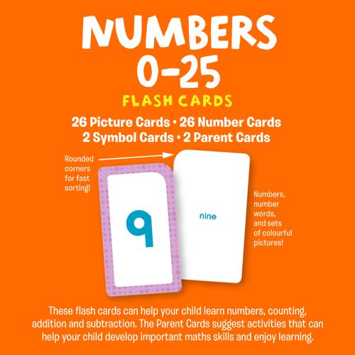 School Zone Numbers 0-25 Flash Cards