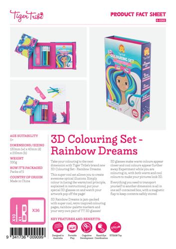 3D Colouring Rainbow Dreams