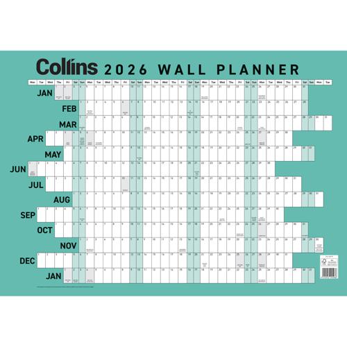 Collins Wallplanner A2 Unlaminated 2026 - Smartfox