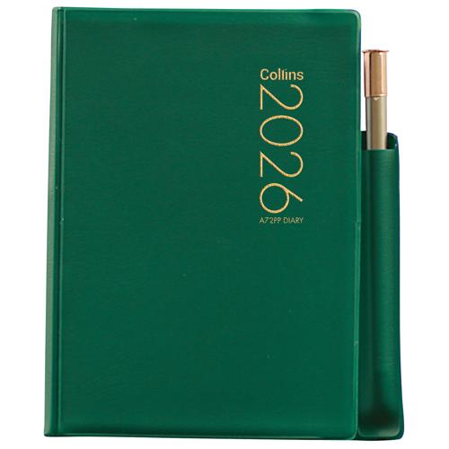 Collins Diary A72PP Green With Pencil 2026 - Smartfox