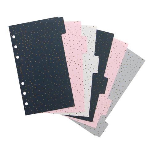Filofax Accessory Dividers Plastic Pocket Set 6 Confetti