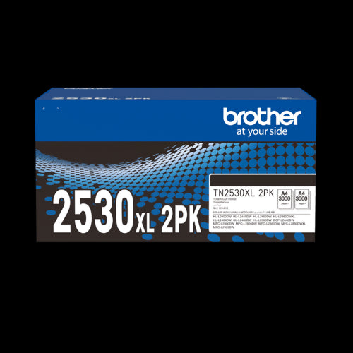 Brother TN2530XL Genuine Black Toner, 2's pack
