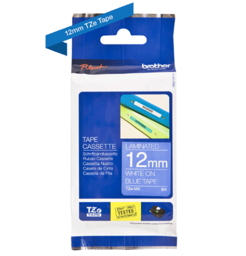 Brother TZe535 12mm TZ Tape White on Blue