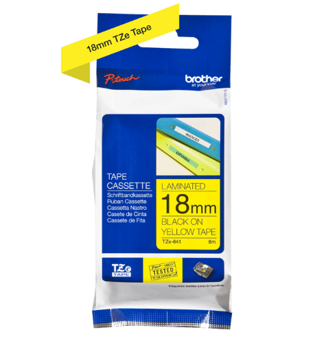 Brother TZe641 18mm TZ Tape Black on Yellow