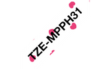 Brother TZeMPPH31 12mm Tape Black on Pink Hearts