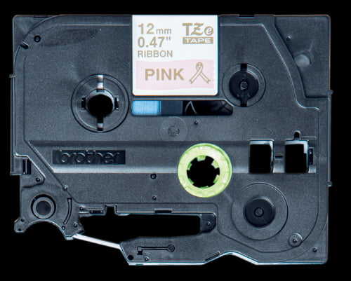 Brother TZeRE34 12mm Non Adhesive Ribbon Gold on Pink