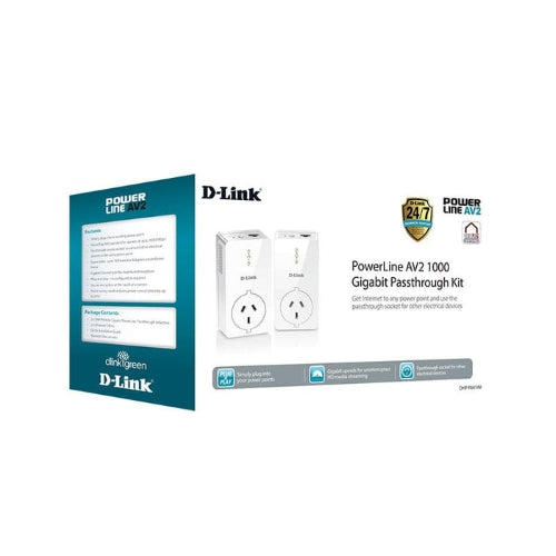 D-Link DHP-P601AV PowerLine AV2 1000 Gigabit Passthrough Kit