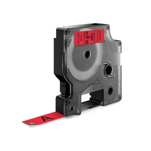 Dymo D1 Tape 12mm Black on Red (45017)