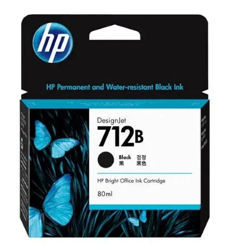 HP 712 / 712B Black Genuine Ink, 80ml (3ED29A)
