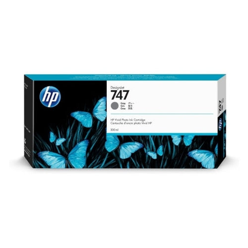 HP 747 Gray Genuine Ink Cartridge, 300ml (P2V86A)