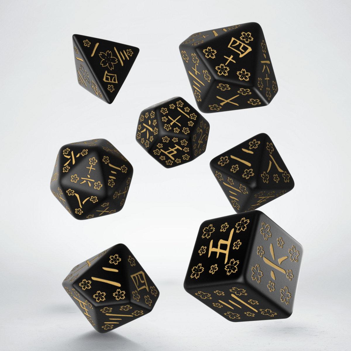 Q Workshop - Deep Night Firefly Japanese 7 Dice Set