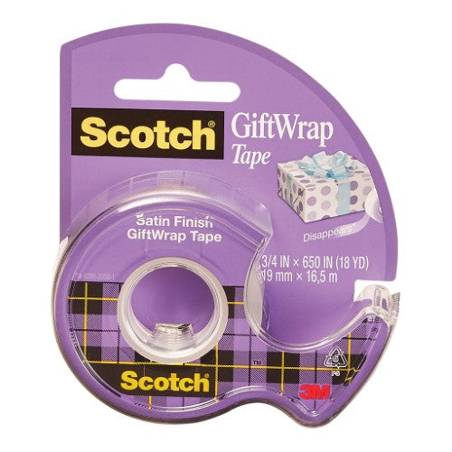 3M Scotch Tape CLIP-15 Gift Wrap 19mmX16.5M 12Ct