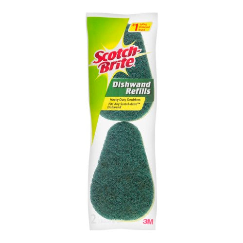 Heavy-duty refill pack for Scotch-Brite Dishwand, designed for tough cleaning without messy hands.