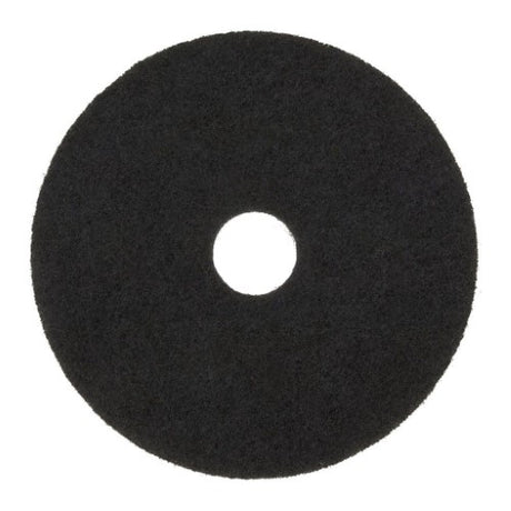 3M Stripper Floor Pad 7200, 40Cm black pad for deep cleaning and effective wax removal on various surfaces.