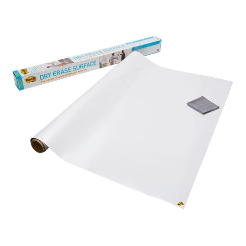 3M Post-it Whiteboard Dry Erase Surface, 2400x1200mm, easy peel-and-stick, stain-proof, versatile for various surfaces.